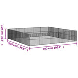 Dog Playpen 20 Panels Black Galvanised Steel 3209556