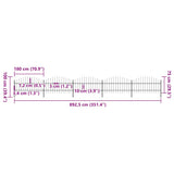 Garden Fence with Spear Top Steel 892.5x100 cm Black 277716