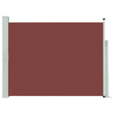 Patio Retractable Side Awning 140x500 cm Brown 48399