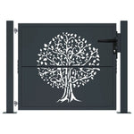 Garden Gate Anthracite 105x105 cm Steel Tree Design 153155