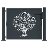 Garden Gate Anthracite 105x105 cm Steel Tree Design 153155