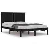 Bed Frame without Mattress Black 140x190 cm Solid Wood Pine 3104397