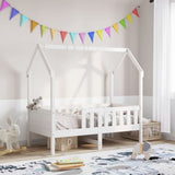 Kids' House Bed Frame without Mattress White 80x160 cm Pine 850711
