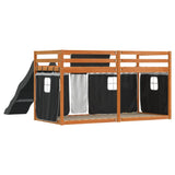 Bunk Bed without Mattress with Slide White and Black 90x200 cm 3284113