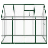 Greenhouse with Base Frame Green 224x169x195 cm Aluminium 4005835