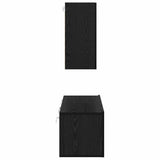 TV Cabinet Set Wall-mounted Black Oak Engineered Wood 3393373