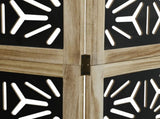 Room Divider 4 Panels Brown and Black Solid Wood Paulownia 358802