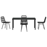 Garden Dining Set 5 pcs Black Powder-Coated Steel 3379201