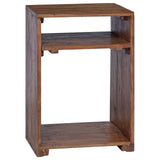 Accent Table with Shelf 3 pcs Brown Solid Mahogany Wood 42012363