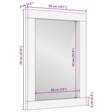 Bathroom Mirror Grey 50x3x70 cm Solid Wood Mango 4017715