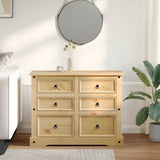 Chest of Drawers Corona 112x48x91 cm Solid Wood Pine 4005677