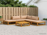 Sofa Set 6 pcs Natural Solid Acacia Wood 3417276