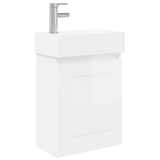 Bathroom Vanity Unit with Tap High Gloss White 889465