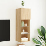 TV Cabinet with LED Lights Sonoma Oak 30.5x30x90 cm 837005