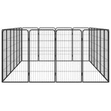 20-Panel Dog Playpen Black 50x100 cm Powder-coated Steel 3115961