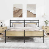 Metal Bed Frame without Mattress Sonoma Oak 180x200 cm Super King 3325125