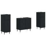 2 Piece Bathroom Cabinet Set ZWOLLE Black Engineered Wood 3418000