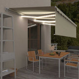 Manual Retractable Awning with Blind&LED 6x3m Cream 3069362
