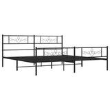 Metal Bed Frame without Mattress with Footboard Black 183x213cm 355290