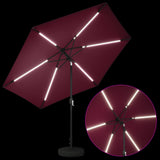 Garden Parasol with LED Lights and Base 300 x 300 cm Polyester 42036271