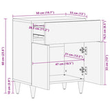 ZNTS Bedside Cabinet 50x33x60 cm Solid Wood Mango 4018675