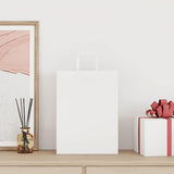 Paper Bags 250 pcs with Handles White 26x12x35 cm 4101842