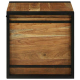 Storage Box Brown and Black 50 x 50 x 50 cm Solid Acacia Wood 4016744