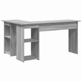 Desk with Shelf Grey Sonoma 142 x 102 x 73 cm Engineered Wood 869295