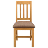 Dining Chair VENLO 2 pcs Solid Oak Wood Natural and Grey 42039152