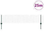 Fence with Posts Green 0.4 x 25 m Steel 3336004
