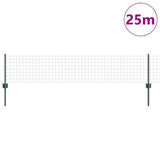 Fence with Posts Green 0.4 x 25 m Steel 3336004