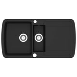 Granite Kitchen Sink Double Basin Black 142946