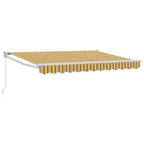 Retractable Awning Yellow, Grey and White 2.5 x 2 m 3418877