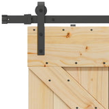 Sliding Door NARVIK 80 x 210 cm Natural and Black 3445206
