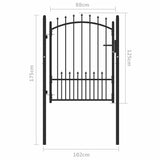 Fence Gate with Spikes EMMEN 100 x 125 cm Powder-coated steel 146399