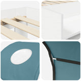 Bed with Tunnel 4 pcs White and Light Blue Engineered Wood 3423498