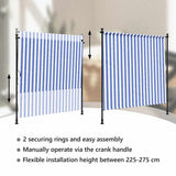 Outdoor Roller Blind Blue and White 150x270 cm Fabric&Steel 368766