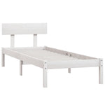 Bed Frame without Mattress White Solid Wood 100x200 cm 810138