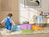 4-piece Soft Play Set, Climb and Crawl Foam, Toddler Stairs and Ramp, Orange T3398P348563