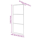 Walk-in Shower Wall with Whole Frosted ESG Glass 140x195 cm 146649