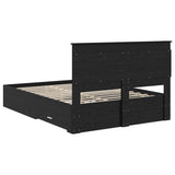 Bed Frame with Drawer with Headboard Manual Engineered Wood 3410319