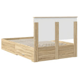 Bed Frame with Drawer Sonoma Oak 135 x 190 cm Engineered Wood 3409660