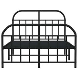 Metal Bed Frame without Mattress with Footboard Black 120x200cm 353651