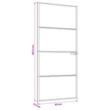 Interior Door 93 x 201.5 cm Tempered Glass and Aluminium 42054103