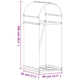 Log Holder Light Grey 40x45x100 cm Galvanised Steel 364547