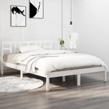 Bed Frame without Mattress White 200x200 cm Solid Wood 3105426
