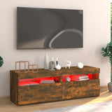 TV Cabinet with LED Lights Smoked Oak 120x35x40 cm 815672