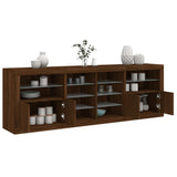Sideboard with LED Lights Brown Oak 202x37x67 cm 3209050