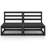 Garden 2-Seater Sofa Black Solid Pinewood 3075233