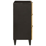 Sideboard Set 2 pcs Black and Brass 120 x 33 x 75 cm 3310022